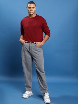 men solid round neck oversized t-shirt - 21375101 - Standard Image - 3