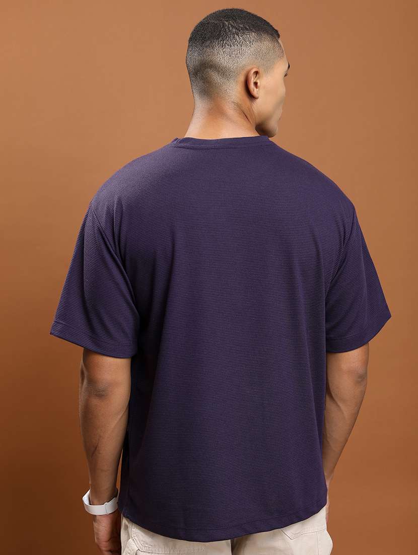 men solid round neck oversized t-shirt - 21375111 -  Standard Image - 2