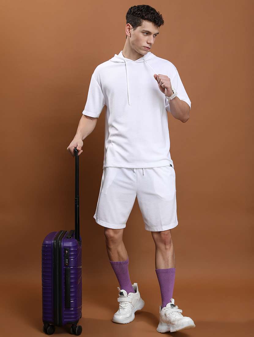 men solid hood neck oversized t-shirt - 21375121 -  Standard Image - 2