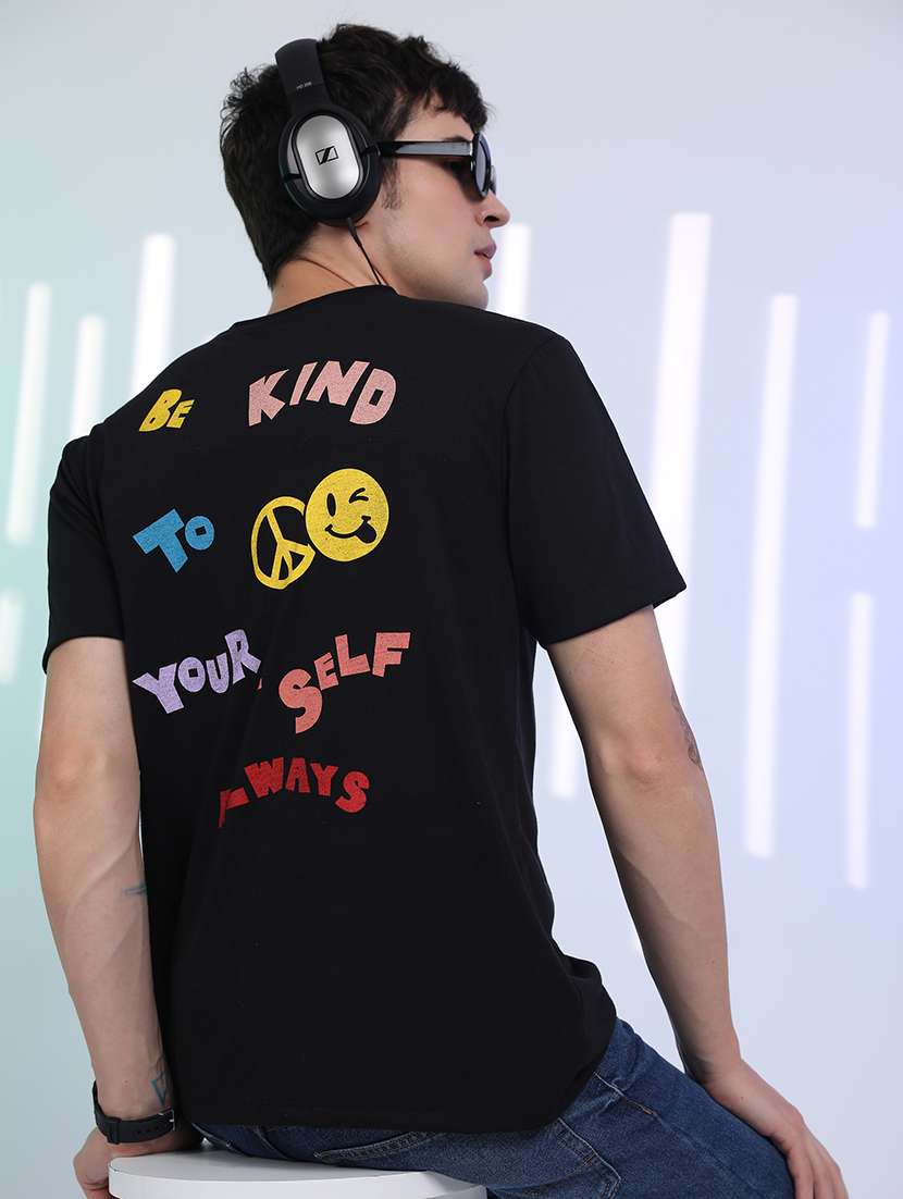 men front & back print round neck t-shirt - 21375135 -  Standard Image - 2