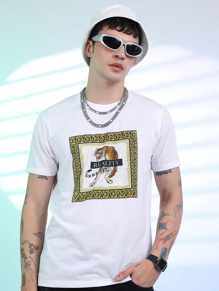 men printed round neck t-shirt