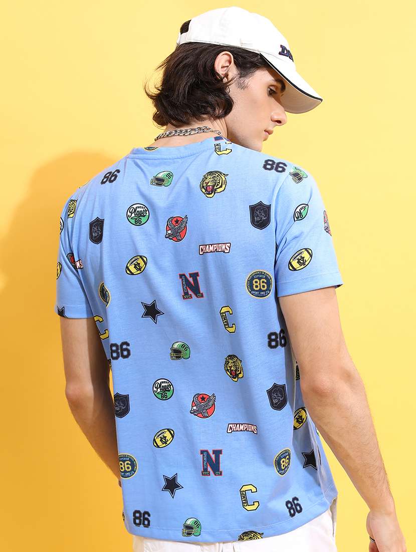 men printed round neck t-shirt - 21375170 -  Standard Image - 2