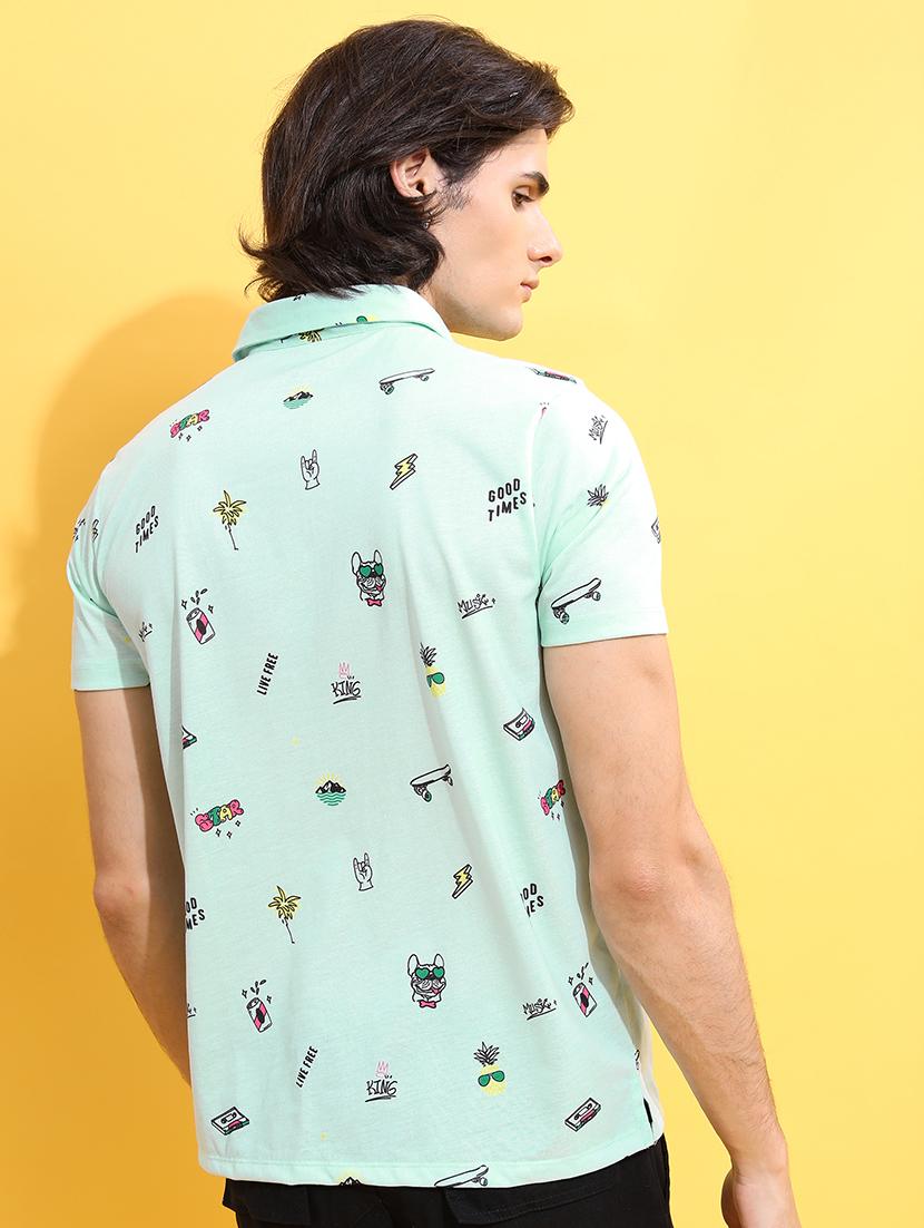 men printed polo t-shirt - 21375180 - Standard Image - 2