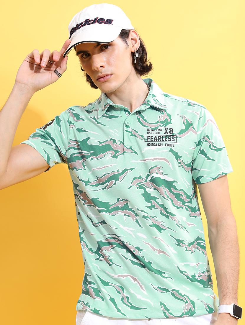 men printed polo t-shirt - 21375186 -  Zoom Image - 0