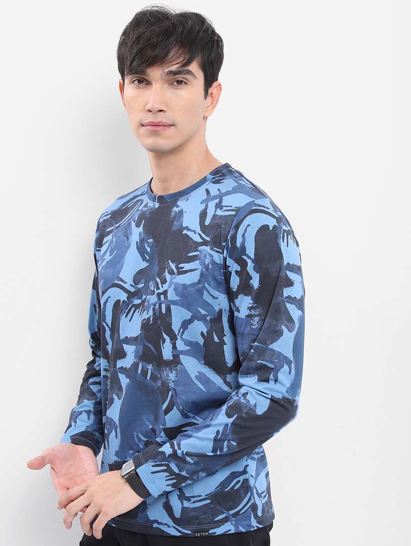 men printed round neck t-shirt