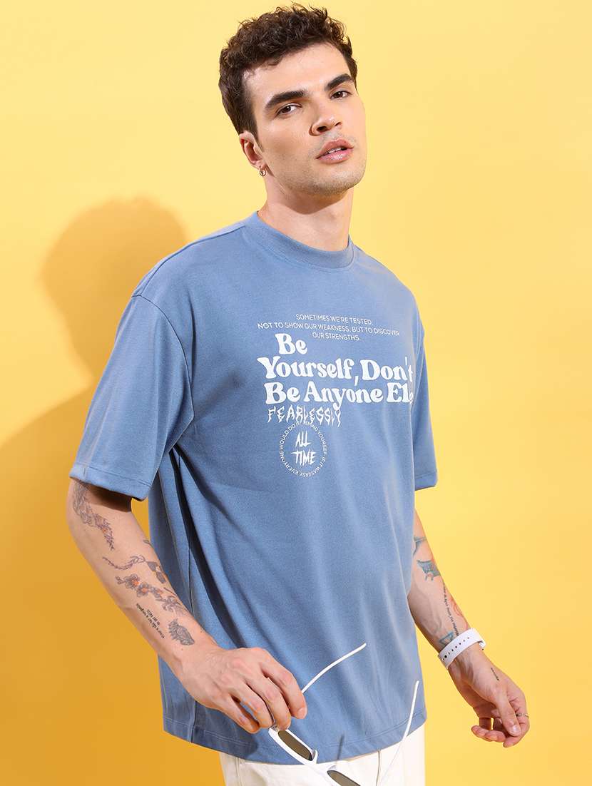 men printed round neck oversized t-shirt - 21375205 -  Standard Image - 2