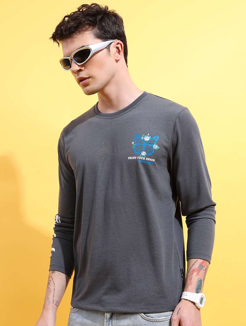 men placement print cotton t-shirt - 21375218 -  Standard Image - 2