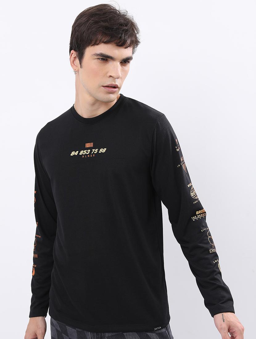 men placement print cotton t-shirt - 21375234 - Zoom Image - 0