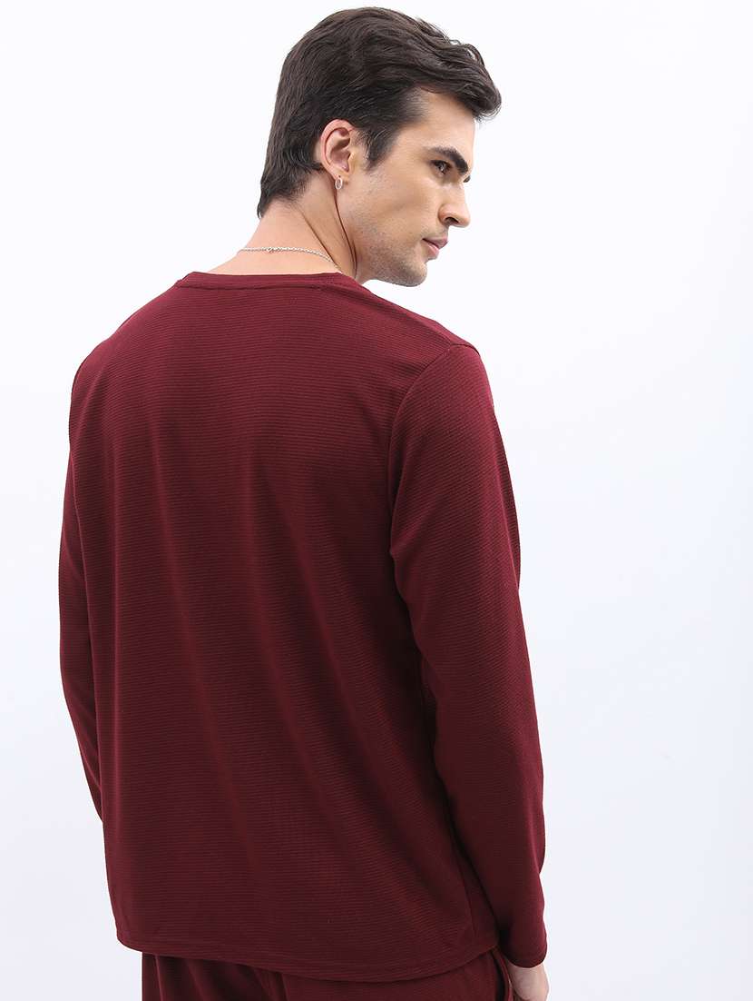 men solid round neck long sleeve t-shirt - 21375264 -  Standard Image - 2