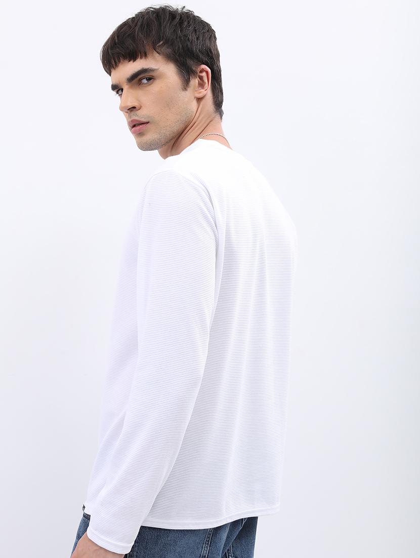 men solid round neck long sleeve t-shirt - 21375268 - Standard Image - 2
