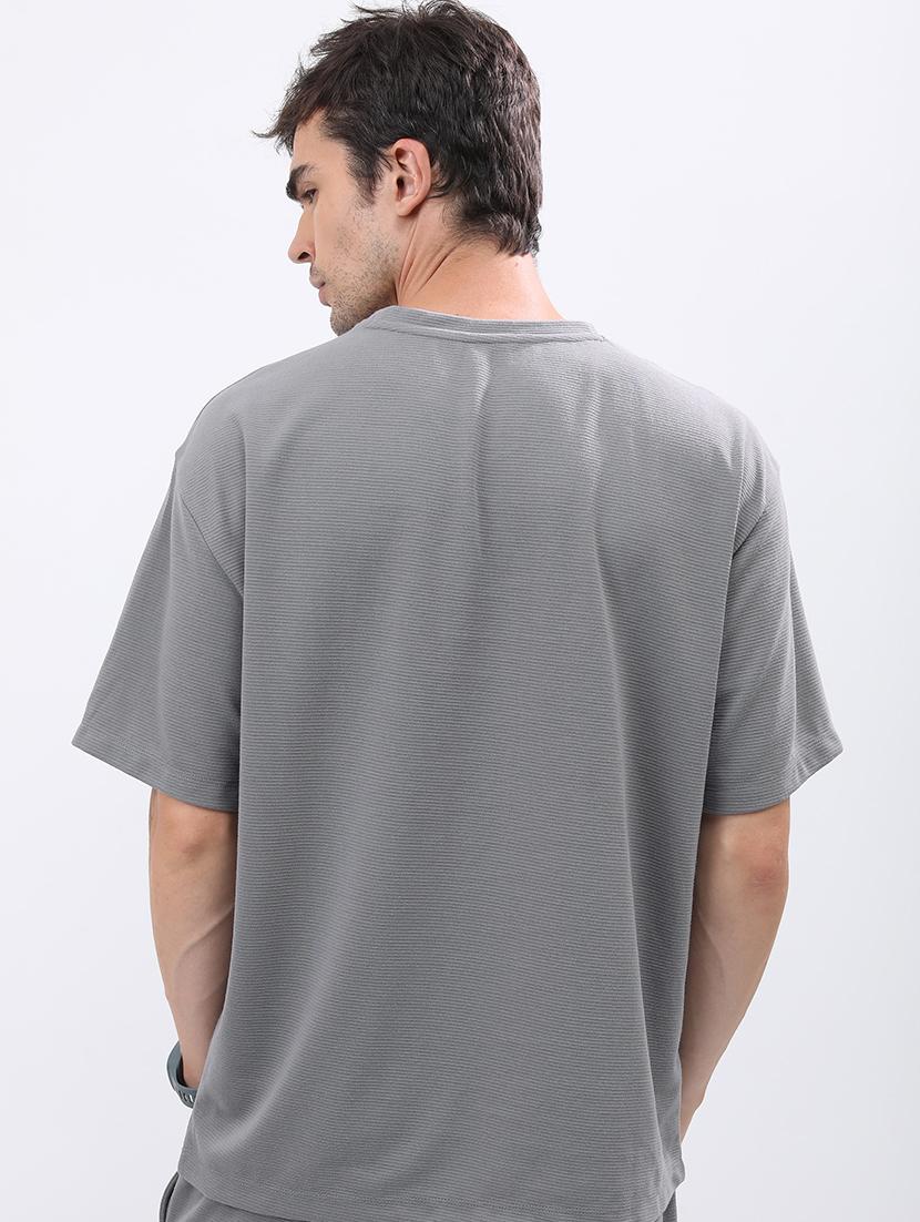 men solid round neck oversized t-shirt - 21375280 - Standard Image - 2