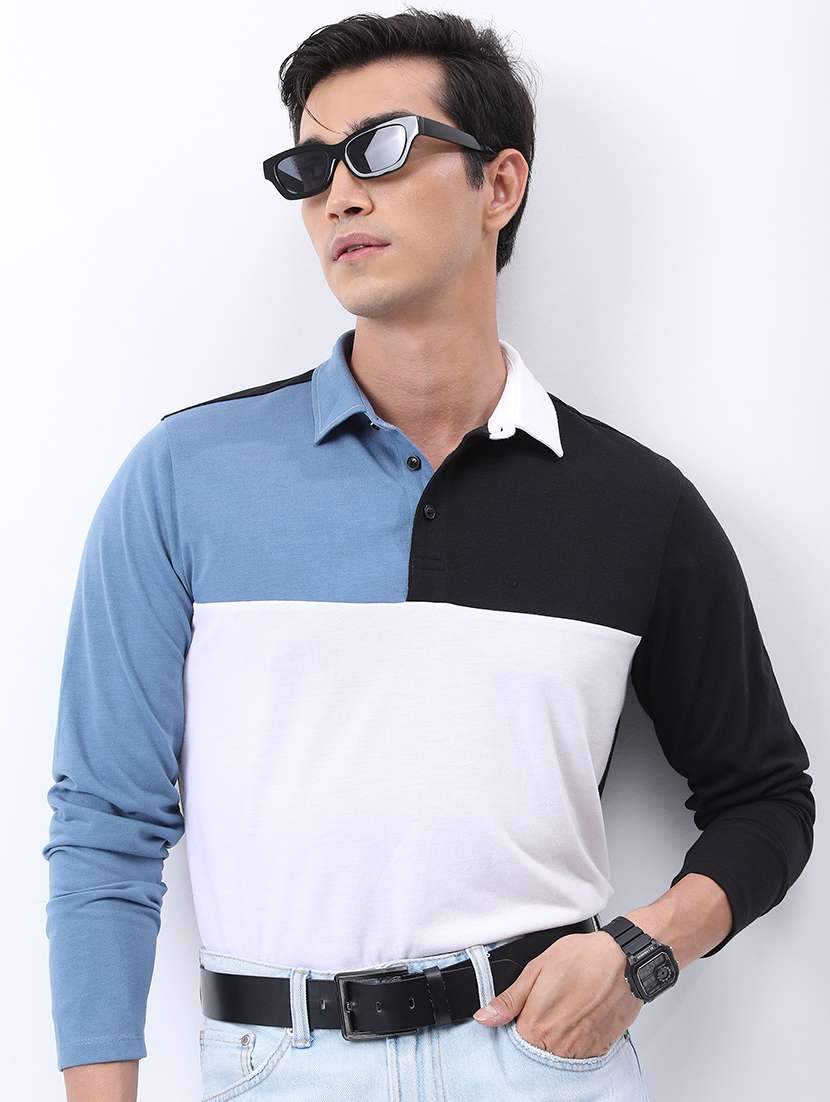 men color block polo t-shirt
