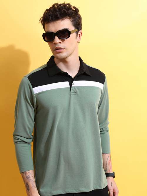 men color block polo t-shirt - 21375285 -  Standard Image - 0