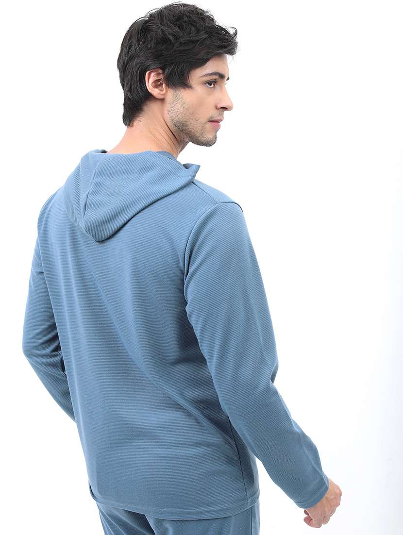men solid hood neck t-shirt - 21375319 -  Standard Image - 2