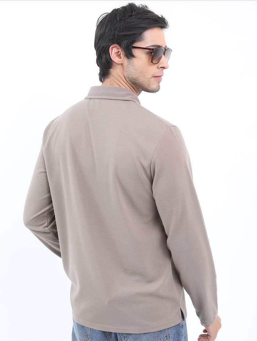 men solid polo neck t-shirt - 21375325 - Standard Image - 2