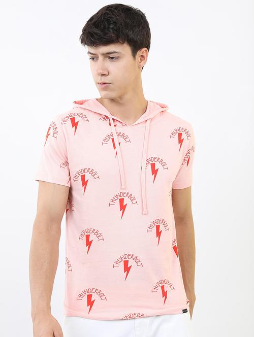 men hood neck short sleeves t-shirt - 21375349 -  Standard Image - 0