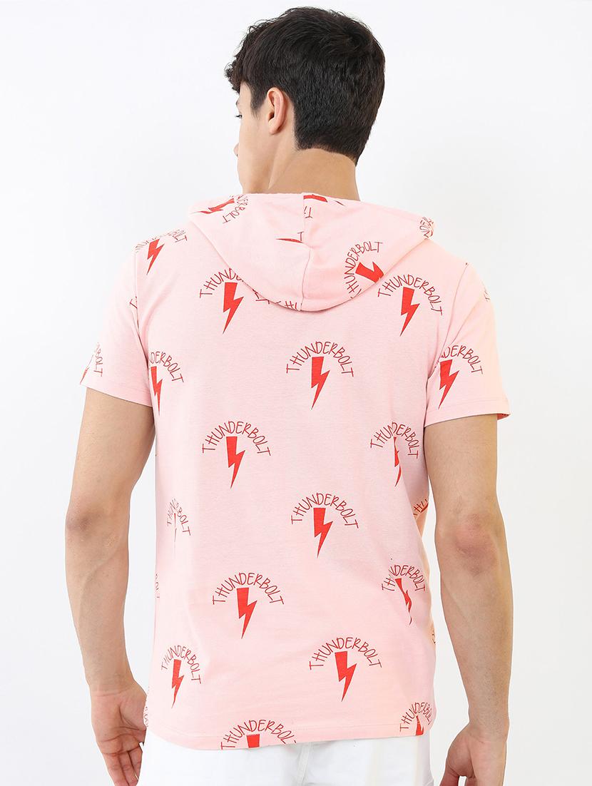 men hood neck short sleeves t-shirt - 21375349 - Standard Image - 2