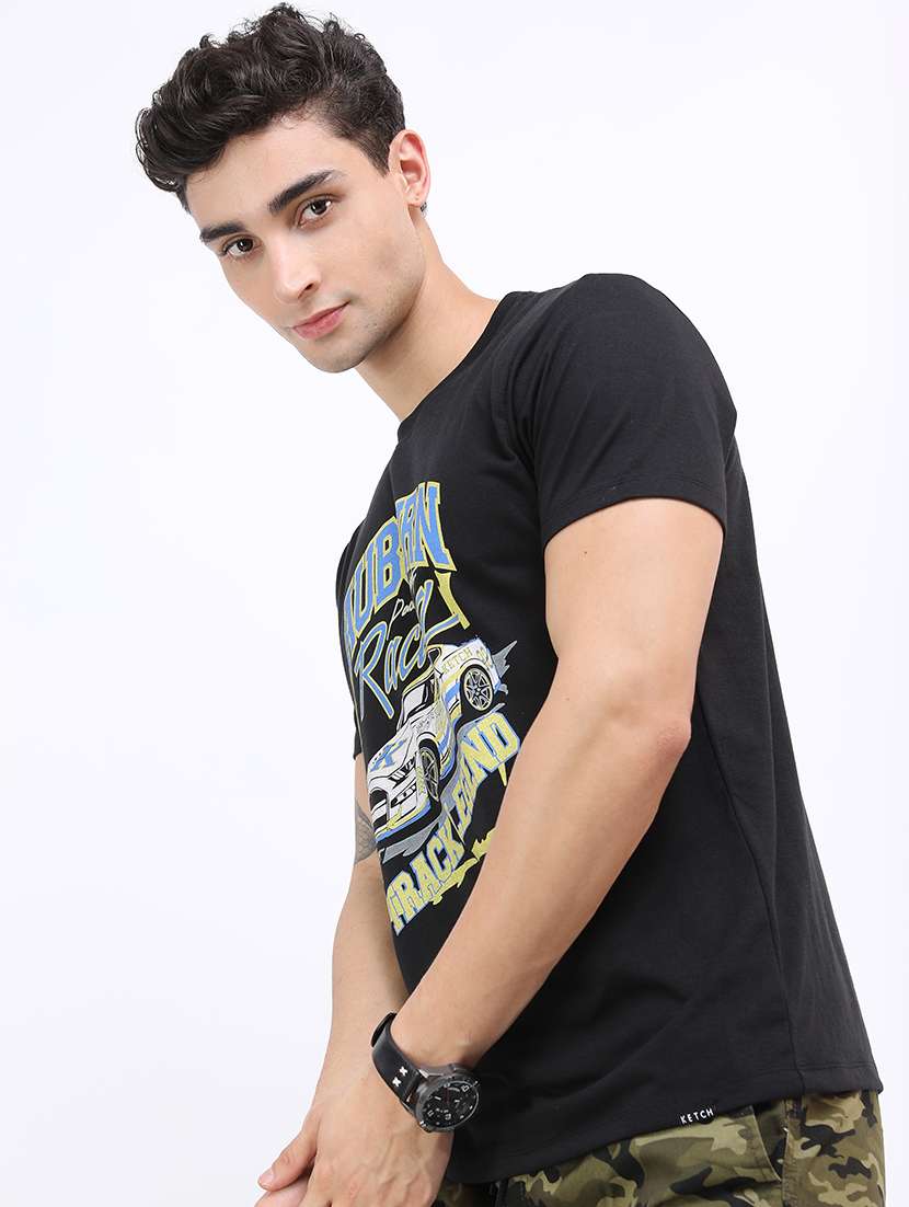 men short sleeve front print t-shirt - 21375354 -  Standard Image - 2