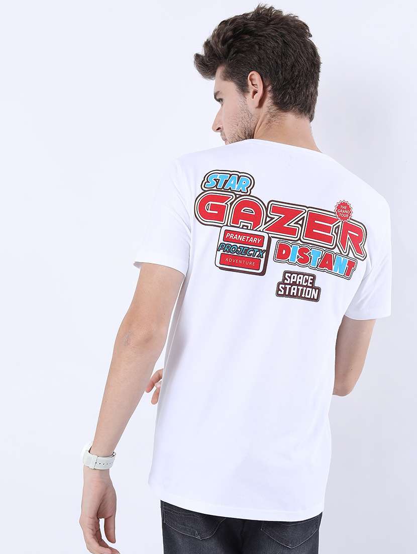 men front print round neck t-shirt - 21375383 -  Standard Image - 2