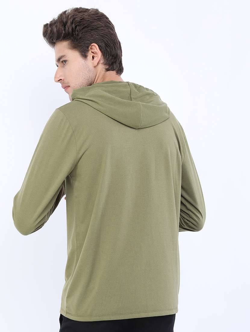 men hooded neck long sleeve t-shirt - 21375389 -  Standard Image - 2