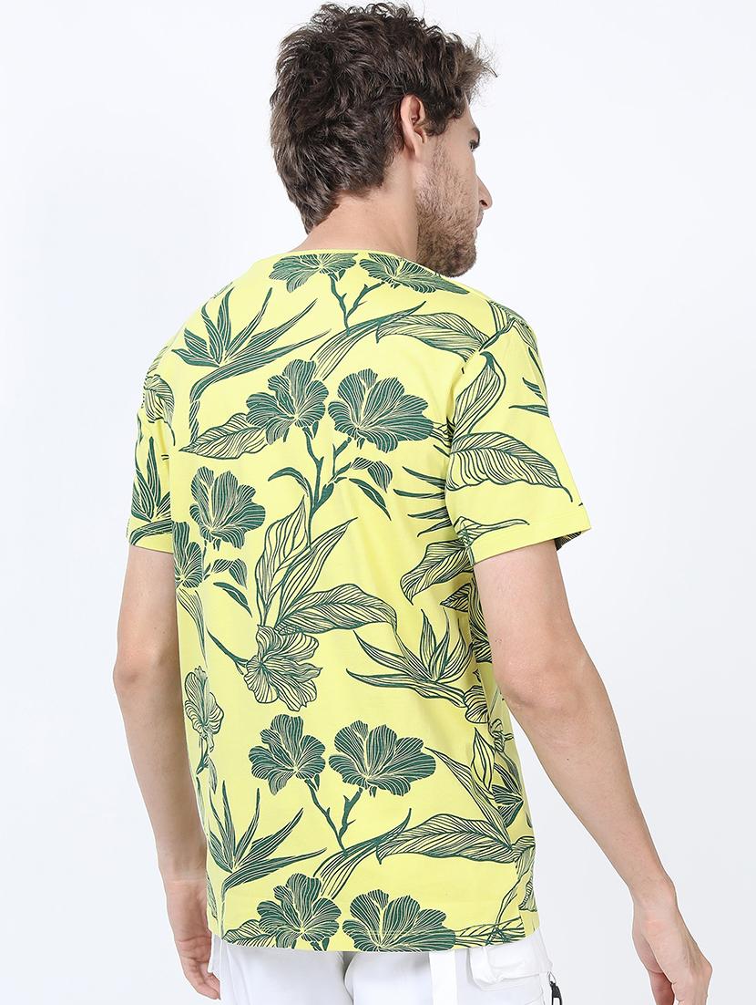 men round neck floral printed t-shirt - 21375449 - Standard Image - 2