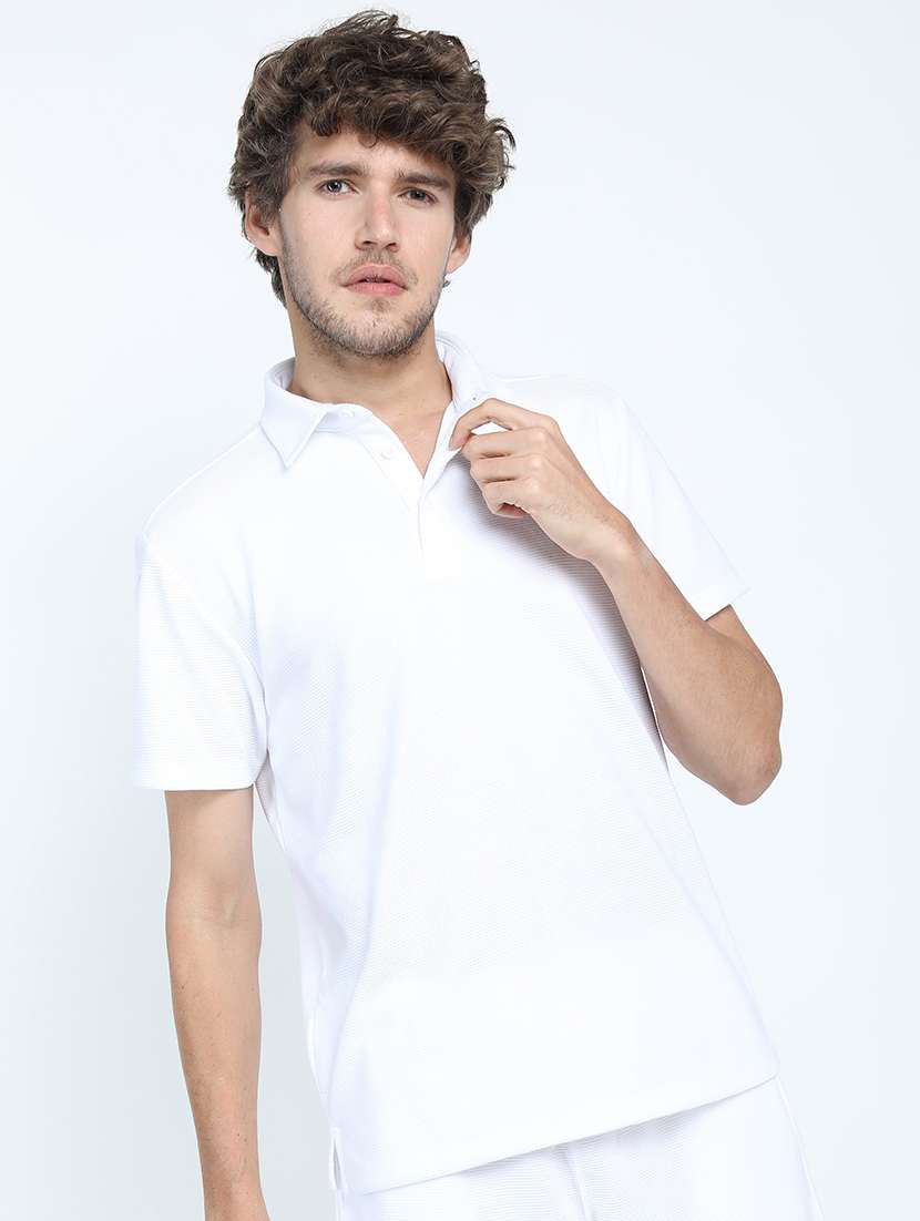 men plain polo neck t-shirt