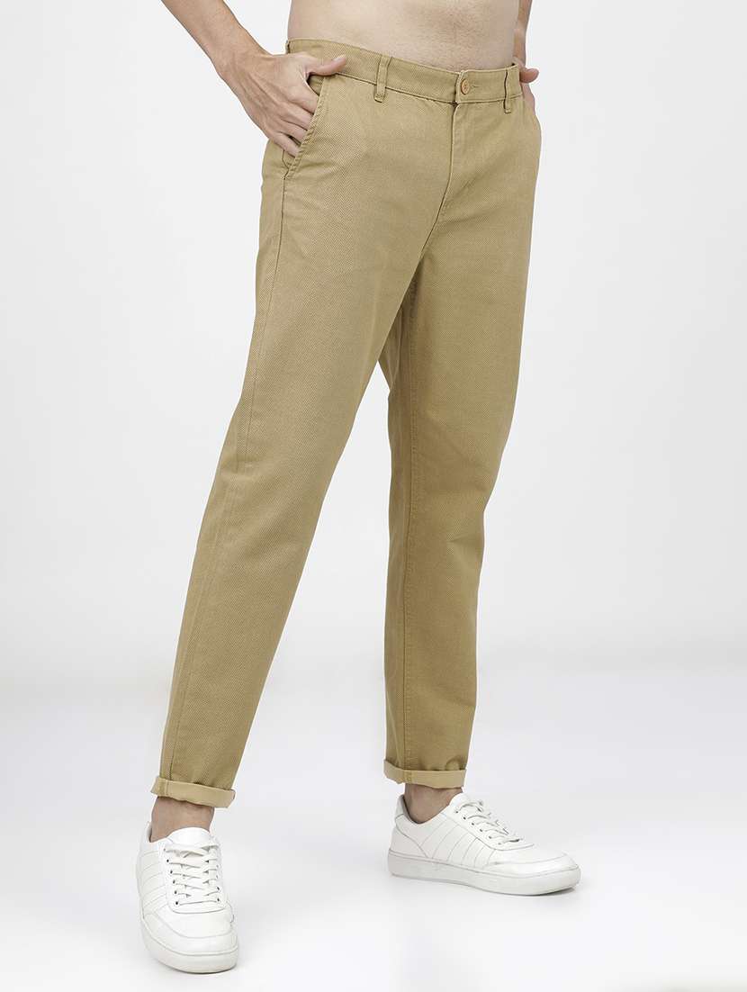 men mid rise solid chinos - 21375555 -  Standard Image - 2