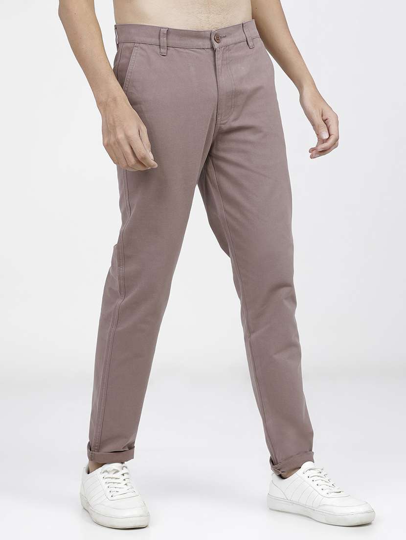 men mid rise solid chinos - 21375562 -  Standard Image - 2