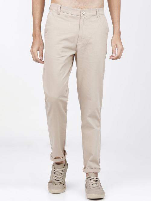 men mid rise solid chinos - 21375566 - Standard Image - 0