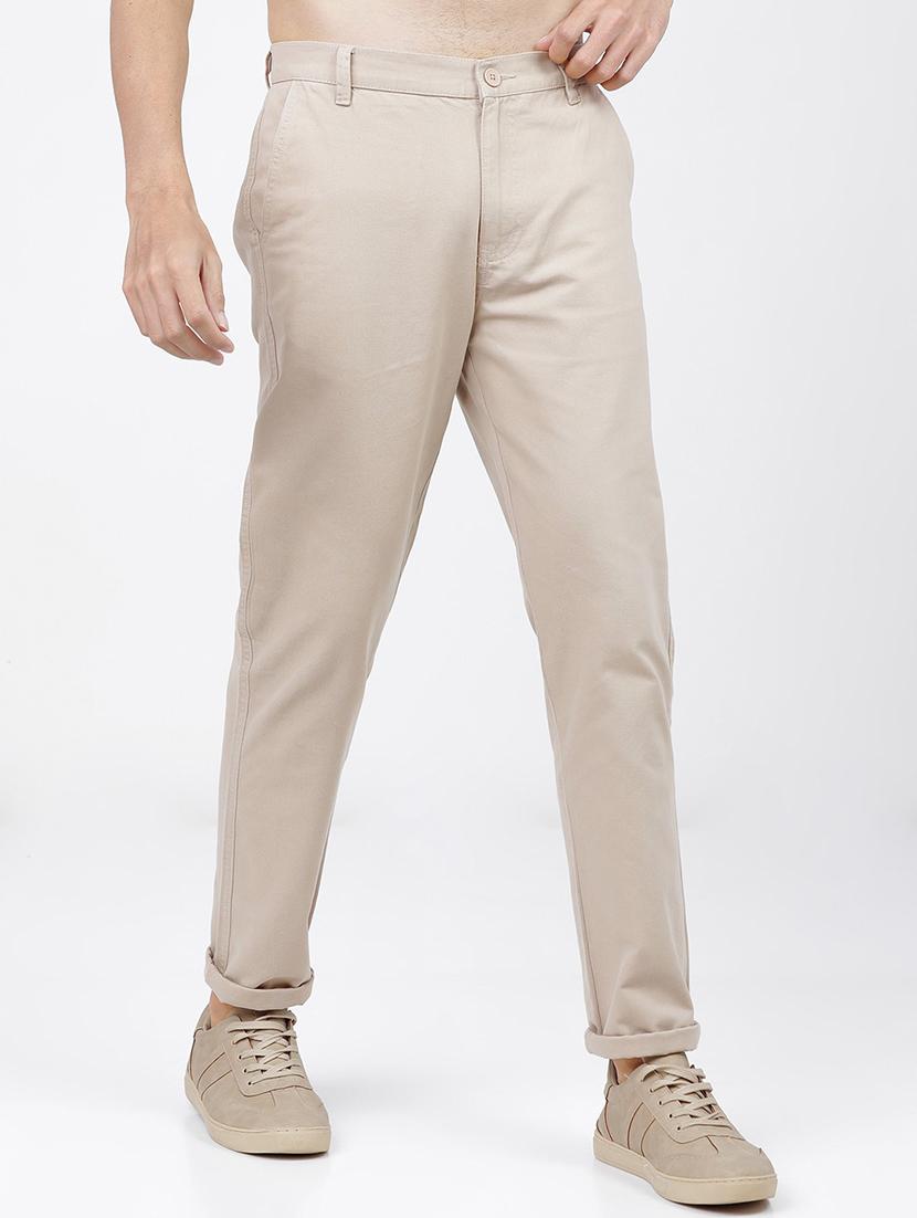 men mid rise solid chinos - 21375566 - Standard Image - 2