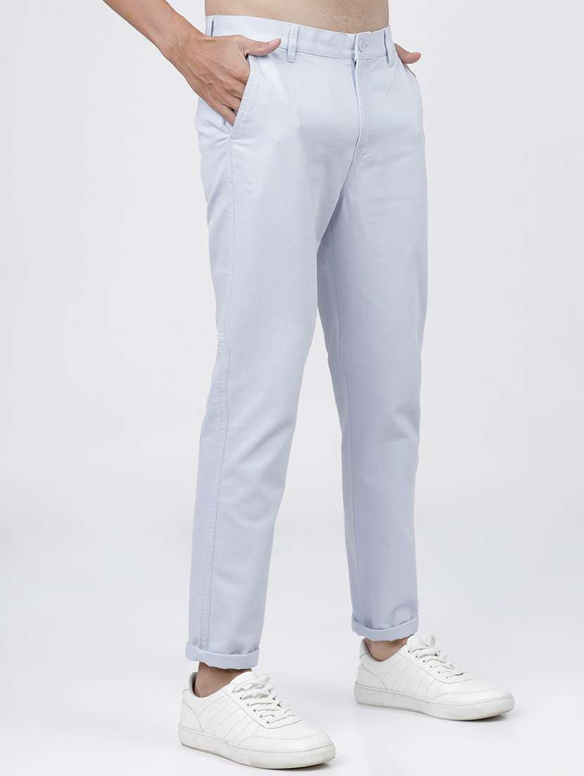 men mid rise solid chinos - 21375569 -  Standard Image - 2