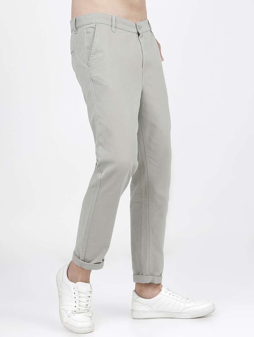men mid rise solid chinos - 21375577 -  Standard Image - 2