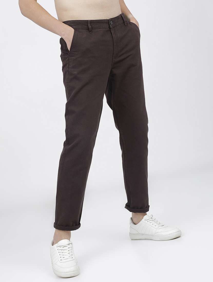 men mid rise solid chinos - 21375583 -  Standard Image - 2
