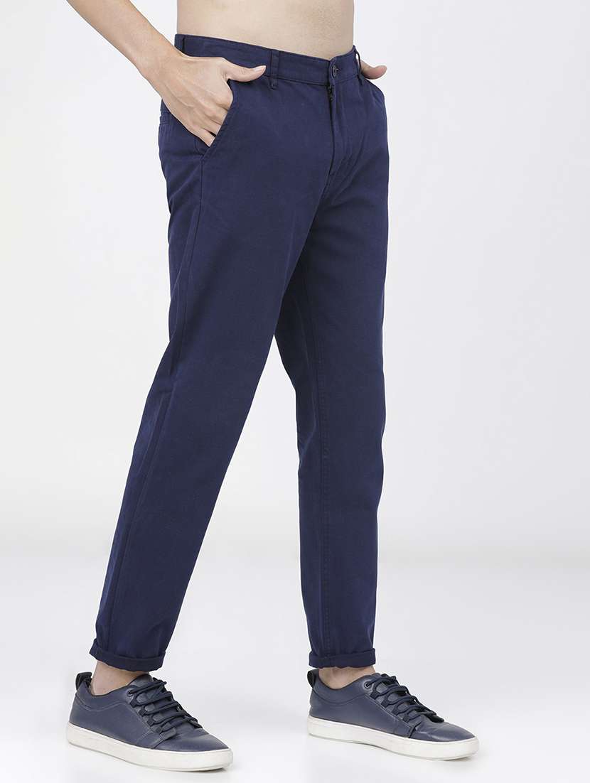 men mid rise solid chinos - 21375584 -  Standard Image - 2