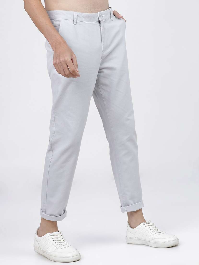 men mid rise solid chinos - 21375589 -  Standard Image - 2