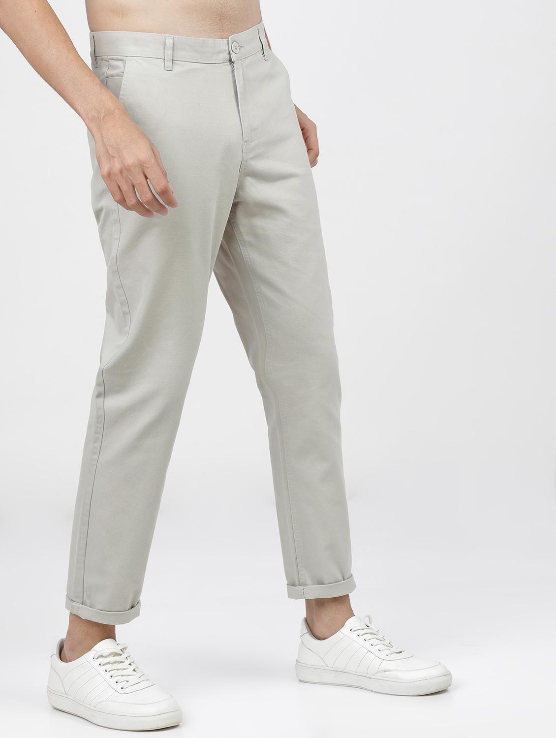 men mid rise solid chinos - 21375590 - Standard Image - 2