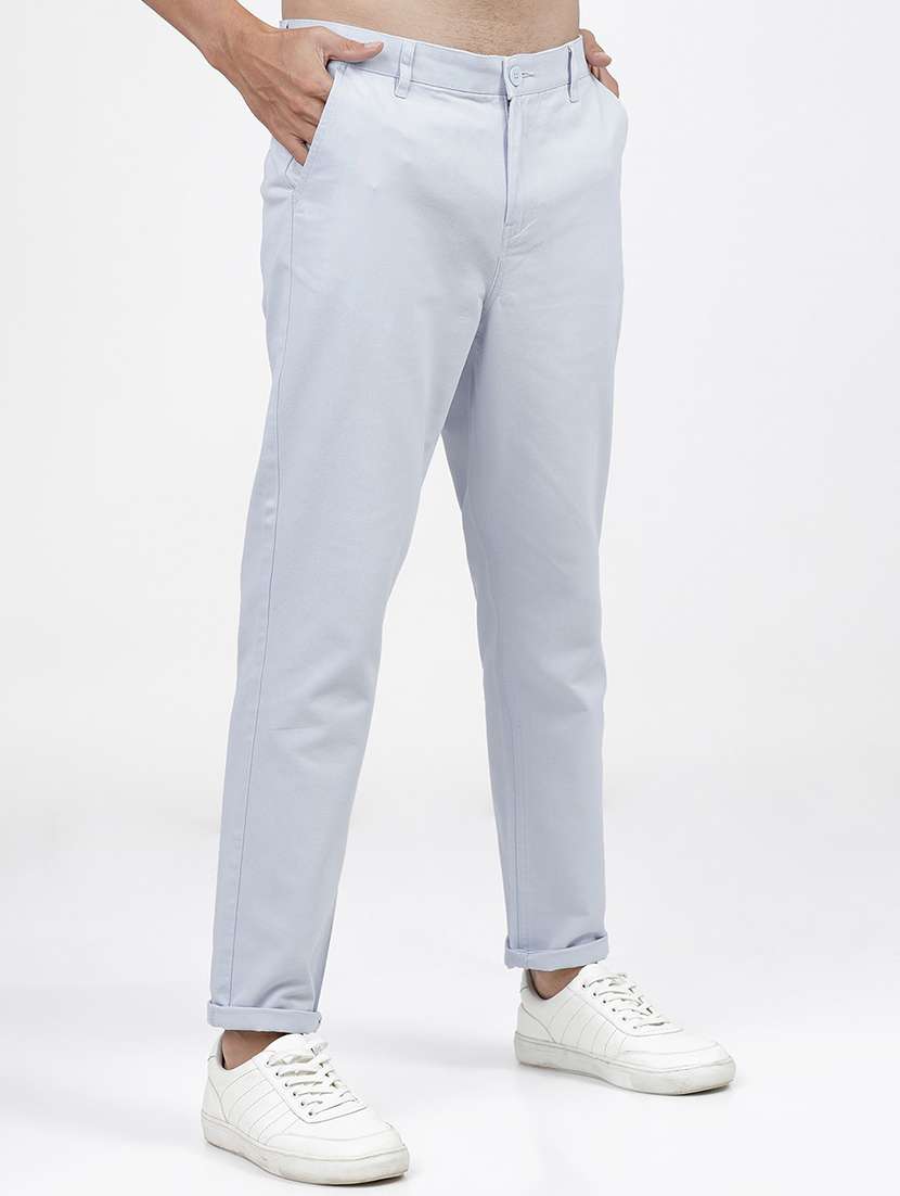 men mid rise solid chinos - 21375593 -  Standard Image - 2