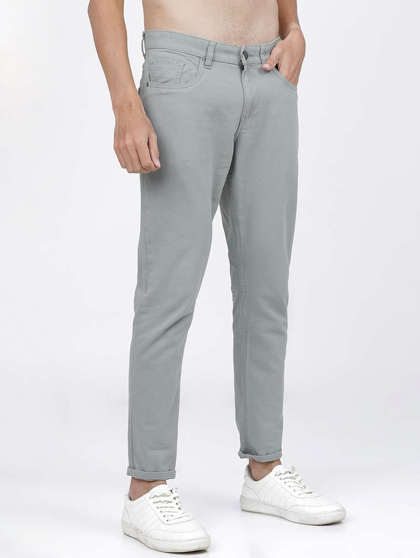 men mid rise solid chinos - 21375596 -  Standard Image - 2
