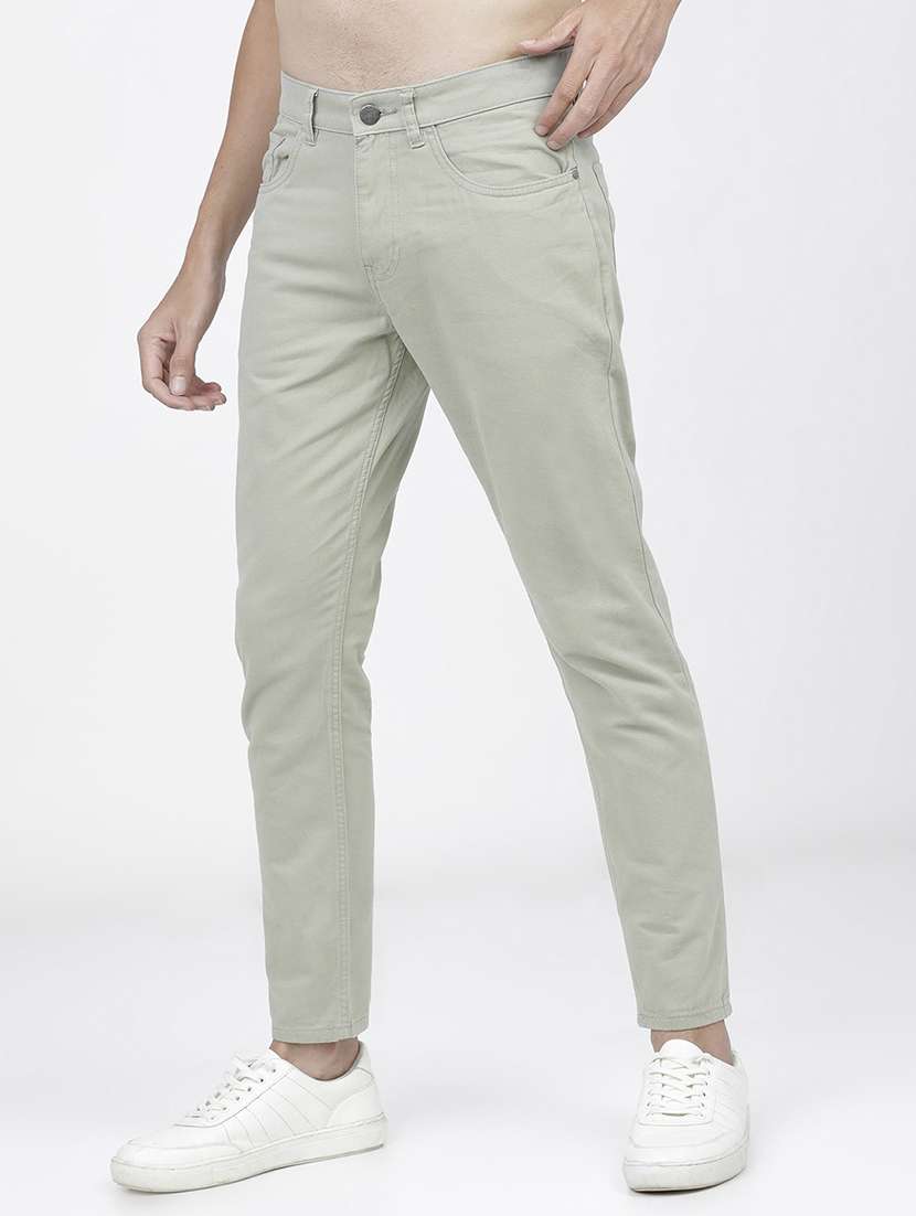 men mid rise solid chinos - 21375601 -  Standard Image - 2