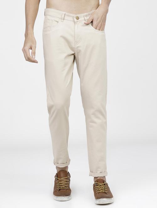 men mid rise solid chinos - 21375602 - Standard Image - 0