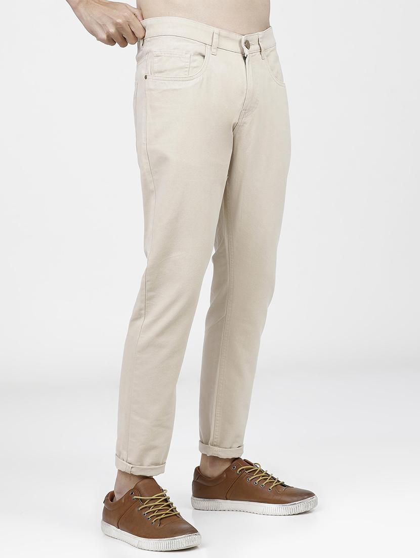 men mid rise solid chinos - 21375602 - Standard Image - 2
