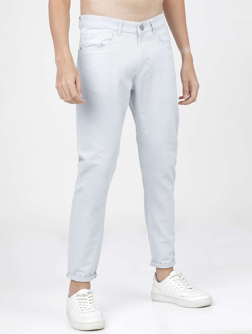 men mid rise solid chinos - 21375611 -  Standard Image - 2