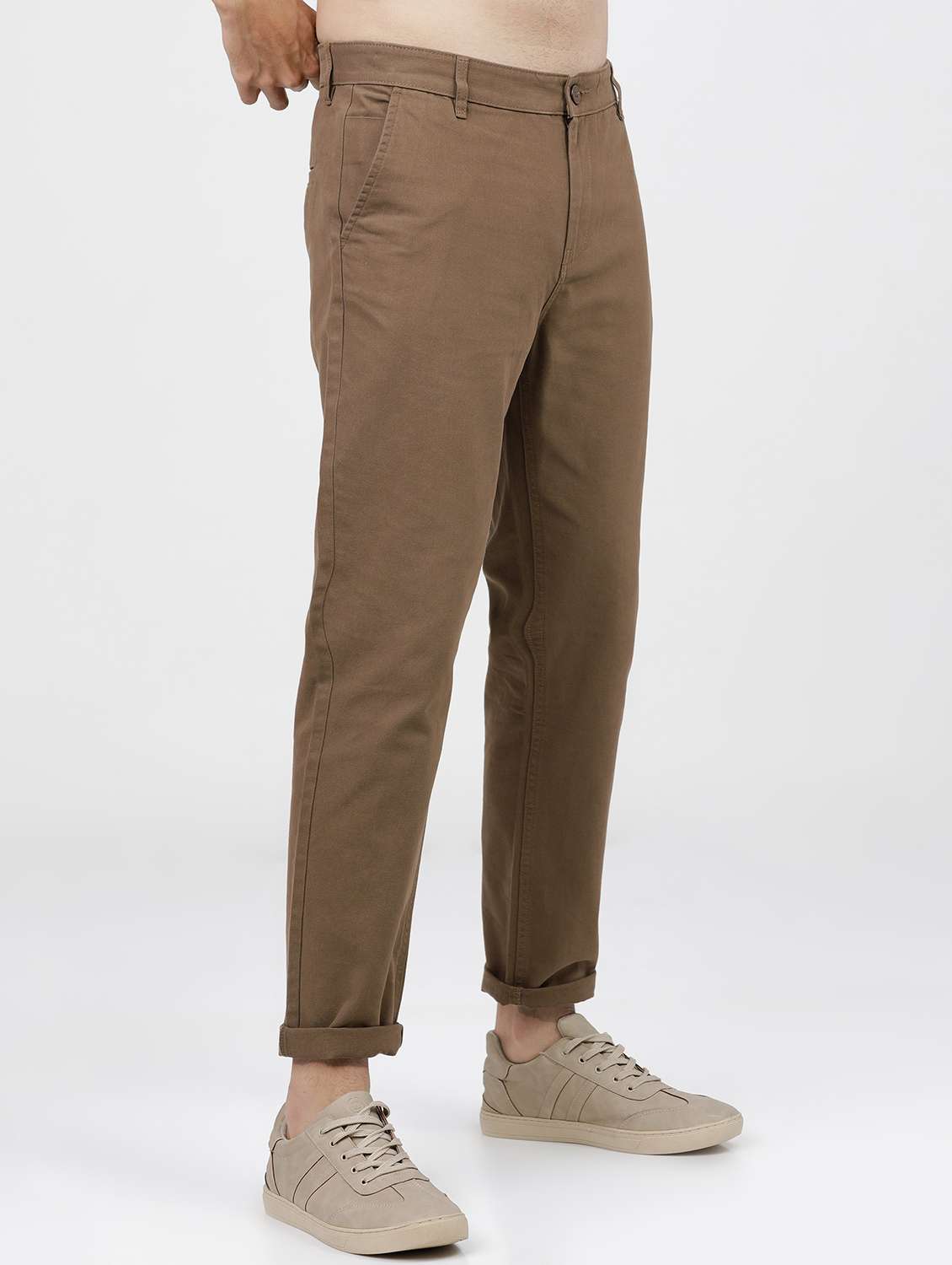 men mid rise solid chinos - 21375617 -  Standard Image - 2