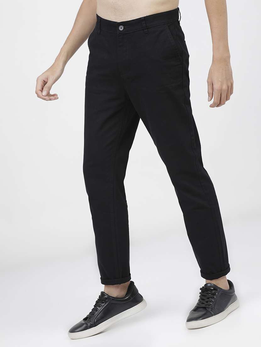 men mid rise solid chinos - 21375618 -  Standard Image - 2