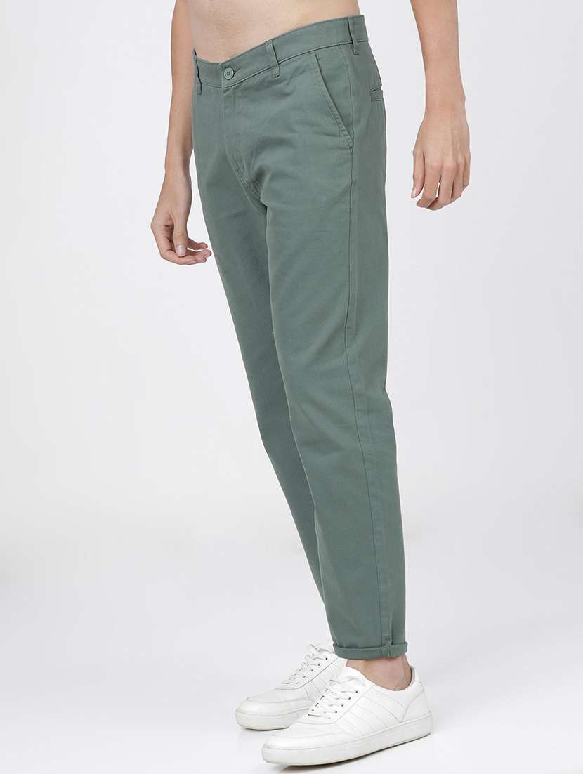 men mid rise solid chinos - 21375619 -  Standard Image - 2