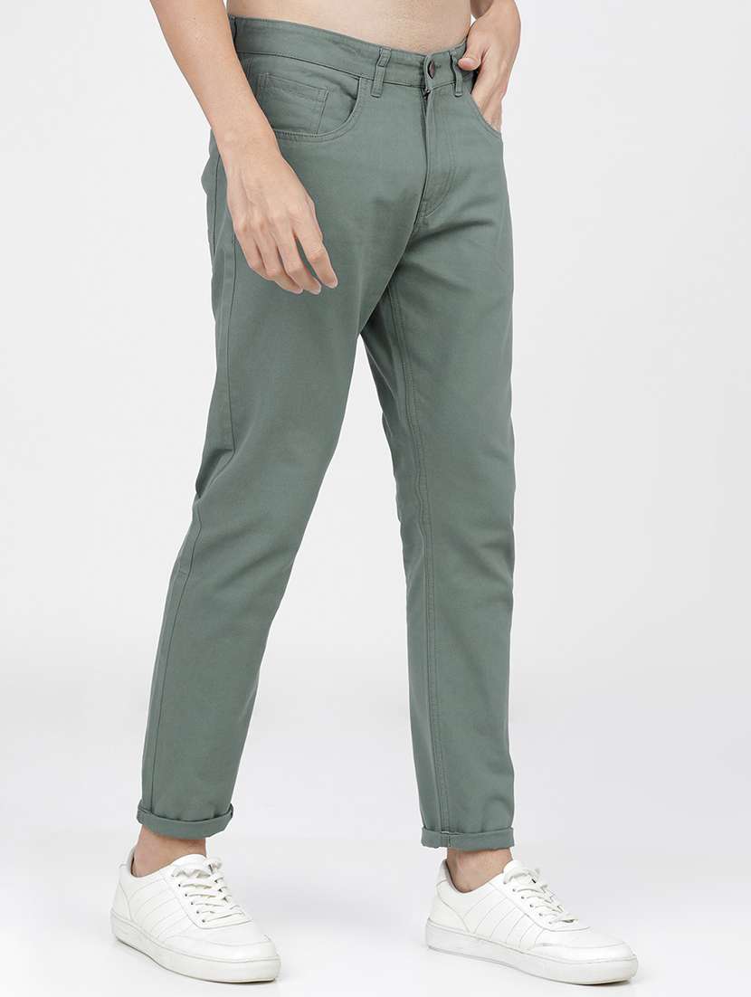 men mid rise solid chinos - 21375623 -  Standard Image - 2