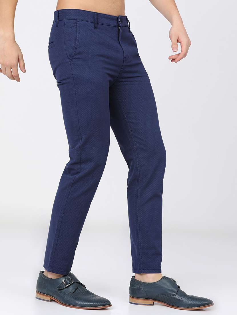 men mid rise self design chinos  - 21375642 -  Standard Image - 2