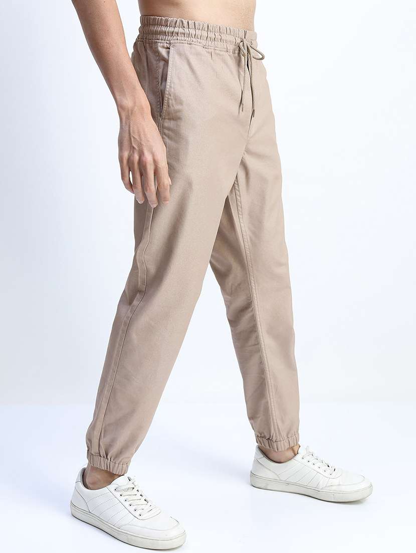 men mid rise solid joggers - 21375669 - Standard Image - 2