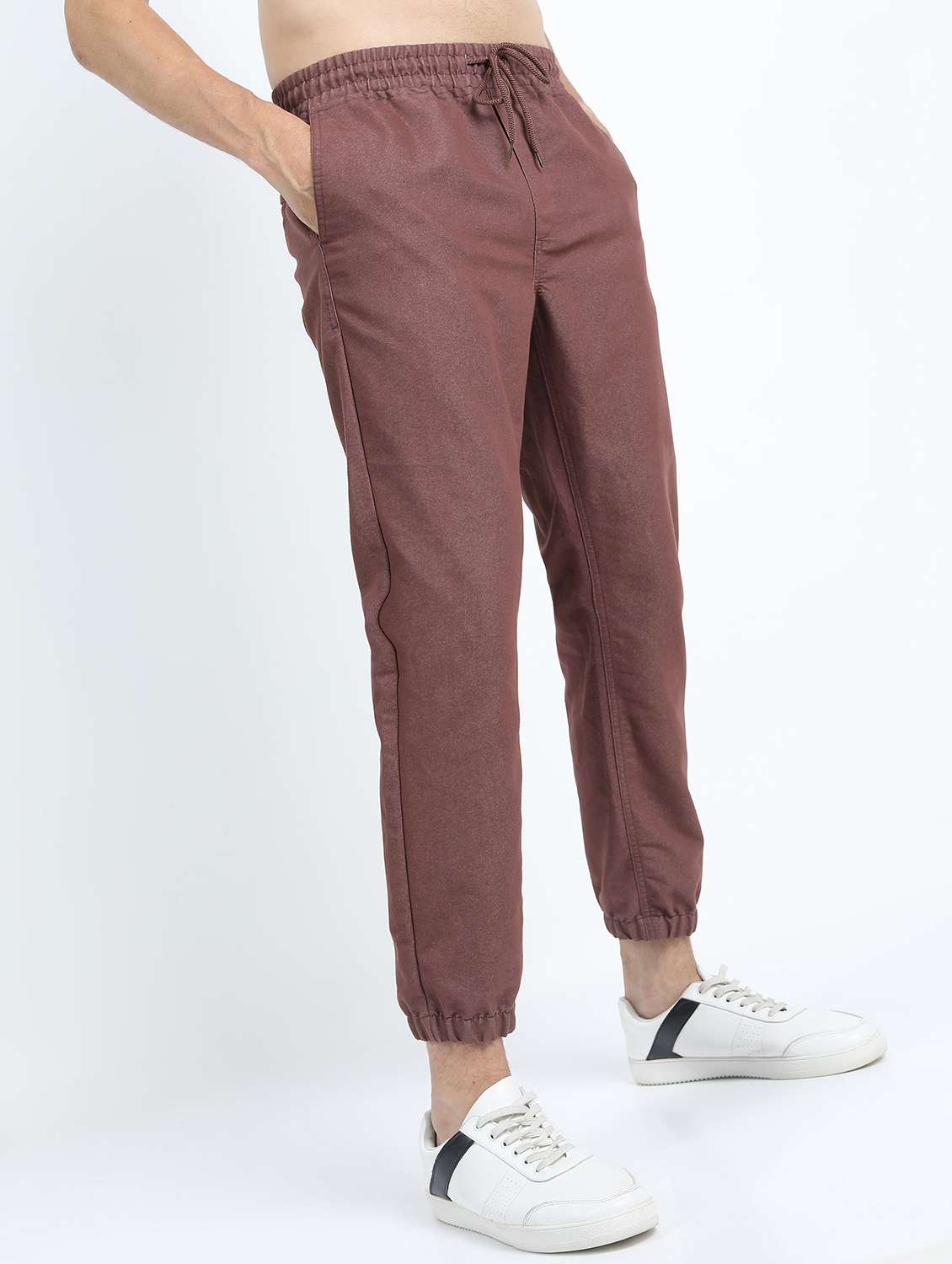 men mid rise solid joggers - 21375672 -  Standard Image - 2