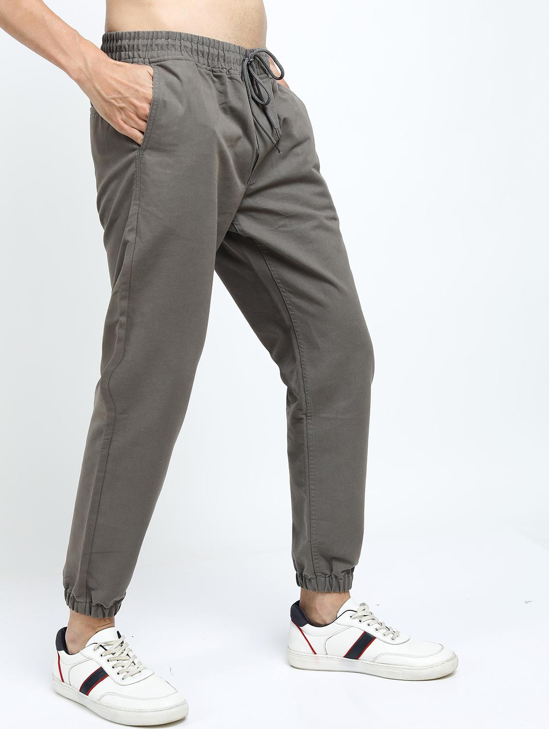 men mid rise solid joggers - 21375678 - Standard Image - 2